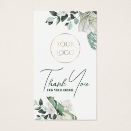 emerald Greenery white blommor paket infoga Visitkort