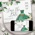 Emerald Greenery White Peony Quinceanera Princess Spara Datumet<br><div class="desc">Emerald Grönt Quinceanera Spara datumkortet med grönt och guld prinsessa gown och vattenfärgsarrangemang för blommigt av vitpeonblommor och grönska. Spara datumtexten i elegant serif-typografi. Se min Emerald Greenery & White Peony-samling för matchande artiklar eller,  meddela mig om du vill skapa de mallar du behöver.</div>