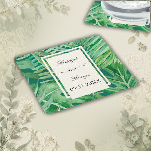 emerald grey tropical bröllop underlägg papper kvadrat