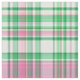 Emerald Grn Shock rosa Wht Preppy Madras Play Sz6# Tyg