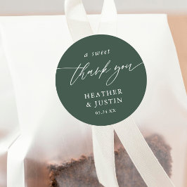 Emerald Grönt A Sweet Tack Wedding Favor Runt Klistermärke