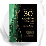 Emerald Grönt Agate Guld Black 30års födelsedag Inbjudningar<br><div class="desc">Emerald grönt,  Black och guld agate 30års födelsedag bjudan. Elegantens moderna utformning med grönt vattenfärg gör marmor geodebakgrund,  faux glitter guld och typografi till skript. Trendig inbjudan-kortets perfekt för en snyggt kvinnor i firande. Skrivna Zazzle-inbjudningar eller digital utskrivbar mall för omedelbar nedladdning.</div>