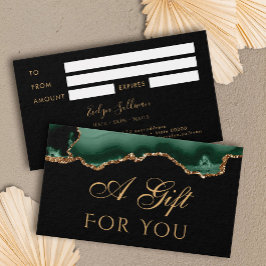 emerald grönt Agate på Black Gift Card Visitkort