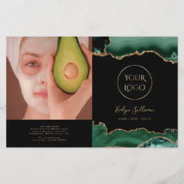emerald grönt agerat bifold brochure