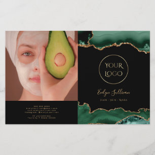 emerald grönt agerat bifold brochure