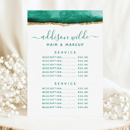 Emerald Grönt and Guld Watercolor Service Pris Meny