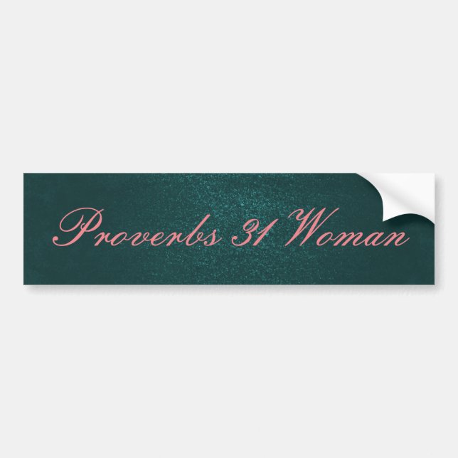 Emerald Grönt and rosa Proverbs 31 Woman Bildekal (Framsidan)