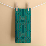 Emerald Grönt Art Deco Kitchen Tea Towel Kökshandduk<br><div class="desc">Vi presenterar sofistikering i köket med Emerald Grönt och Guld Art Deco Tea Towel. Riken emerald grönt hue ger en lyxig duk för det invecklade guld Art Deco mönster som på ett skickligt sätt förskönar detta funktionella biet. Den geometriska elegansen och opulenta guld-accenten omvandlar ditt kök eller pub till ett...</div>