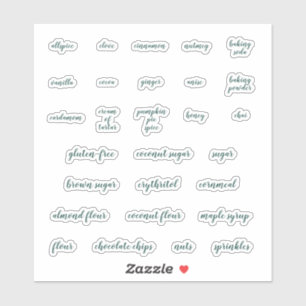 Emerald Grönt Baking Labels Klistermärken