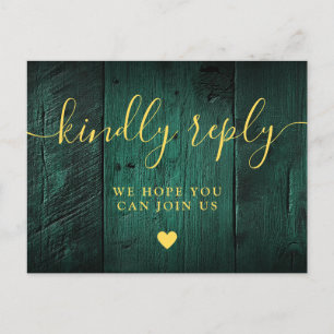 Emerald Grönt Barn Wood Sång Request OSA Postcard Inbjudan Vykort