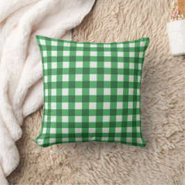Emerald Grönt Basic Gingham Checkered Mönster Kudde
