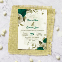emerald grönt beige blommor botaniska bröllop