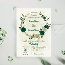 emerald grönt beige blommor botaniska bröllop