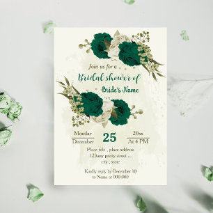 emerald grönt beige-blommor möhippa inbjudningar