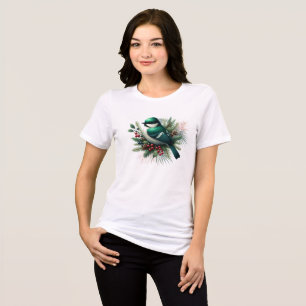 Emerald Grönt Birds and Boughs T Shirt