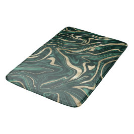 Emerald Grönt Black Guld Marble #1 #dekor #art Badrumsmatta