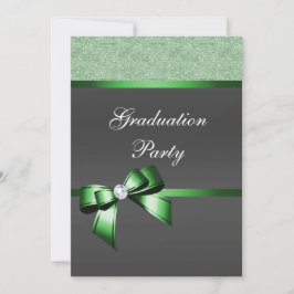 Emerald Grönt & Black Studentfest Inbjudningar