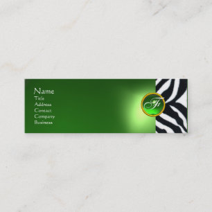 EMERALD GRÖNT BLACK WHITE ZEBRA PÄLS MONOGRAM MINI VISITKORT