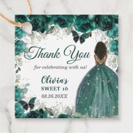 Emerald Grönt Blommigt Butterflies Brown Princess Gåvor Etiketter