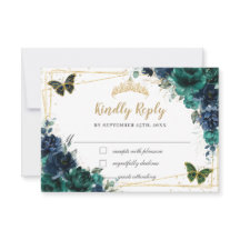 Emerald Grönt Blommigt Butterflies Quinceañera