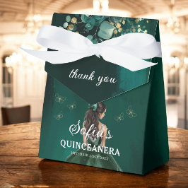 Emerald Grönt Blommigt Quinceañera Butterflies Presentaskar
