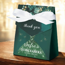 Emerald Grönt Blommigt Quinceañera Butterflies Presentaskar