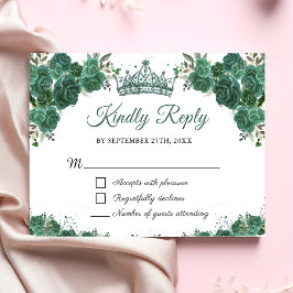 Emerald Grönt Blommigt Quinceañera OSA kort