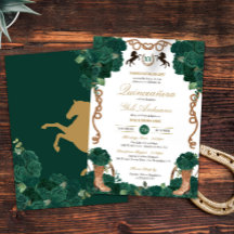 Emerald Grönt Blommigt Western Charra Quinceanera