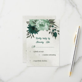 emerald grönt blommor botaniska bröllop OSA kort