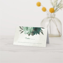 emerald grönt blommor botaniska bröllop placeringskort