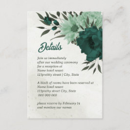 emerald grönt blommor botaniska bröllop tilläggskort