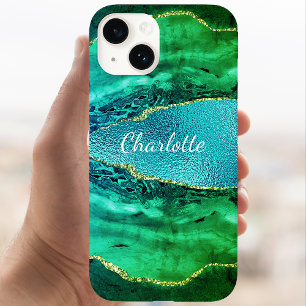 Emerald grönt blue agate marble namn skript