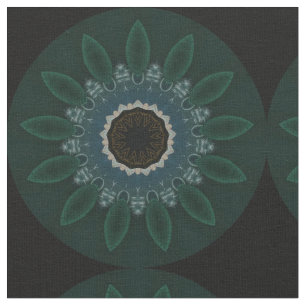 Emerald Grönt Blue Guld Modern Blommigt Tyg