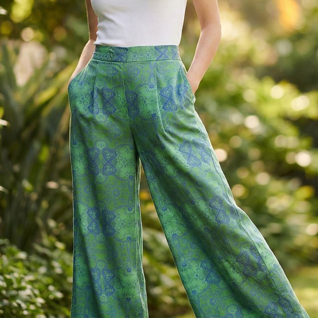 Emerald Grönt & Blue Snyggt Bohemian Mönster Tyg (Skapare uppladdad)