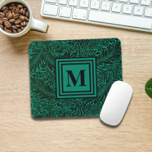 Emerald Grönt Botanical Foliage Monogram