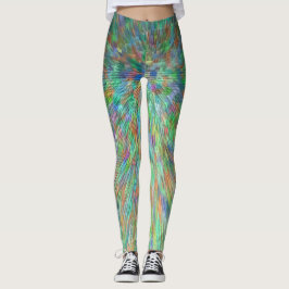 Emerald grönt brinner abstrakt leggings