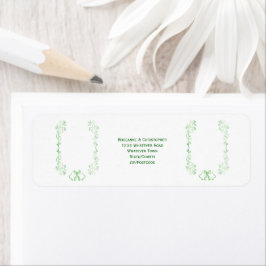 Emerald Grönt Bröllop Return Address Label Klockor Returadress Etikett