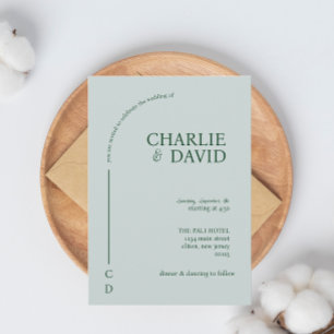 Emerald grönt bröllopsinbjudningar inbjudningar