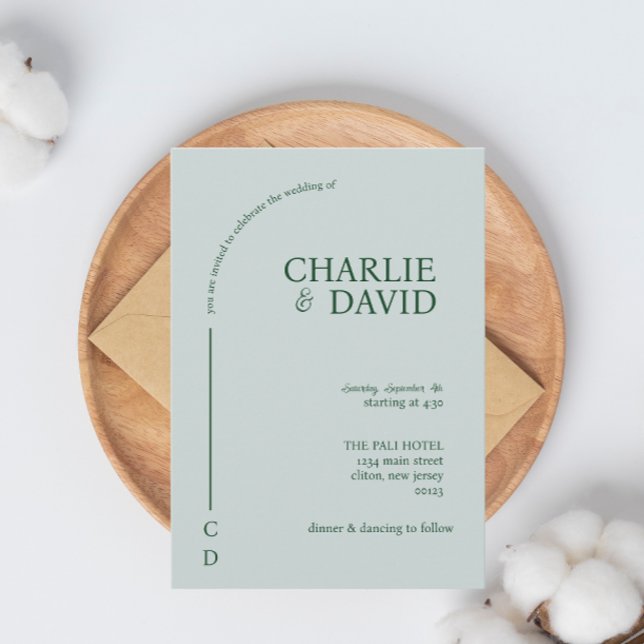 Emerald grönt bröllopsinbjudningar inbjudningar (Skapare uppladdad)