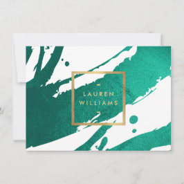 Emerald Grönt Brushstrokes Gift-certifikat Anteckningskort