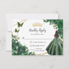 Emerald Grönt Butterflies Princess Quinceañera OSA Kort