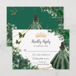 Emerald Grönt Butterflies Princess Quinceañera OSA Kort