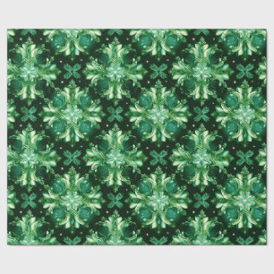 Emerald Grönt Celtic Irish Snöflingor Presentpapper