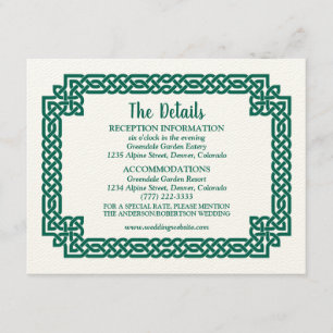 Emerald Grönt Celtic Knot Claddagh Bröllop Tilläggskort