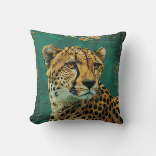 Emerald Grönt Cheetah Maximalist Decor Kudde
