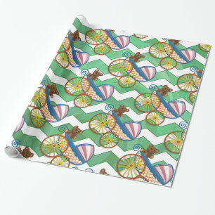 Emerald Grönt Chevron Baby Shower Presentpapper