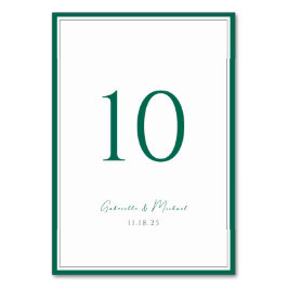 Emerald Grönt Classic Bröllop Bordsnummer