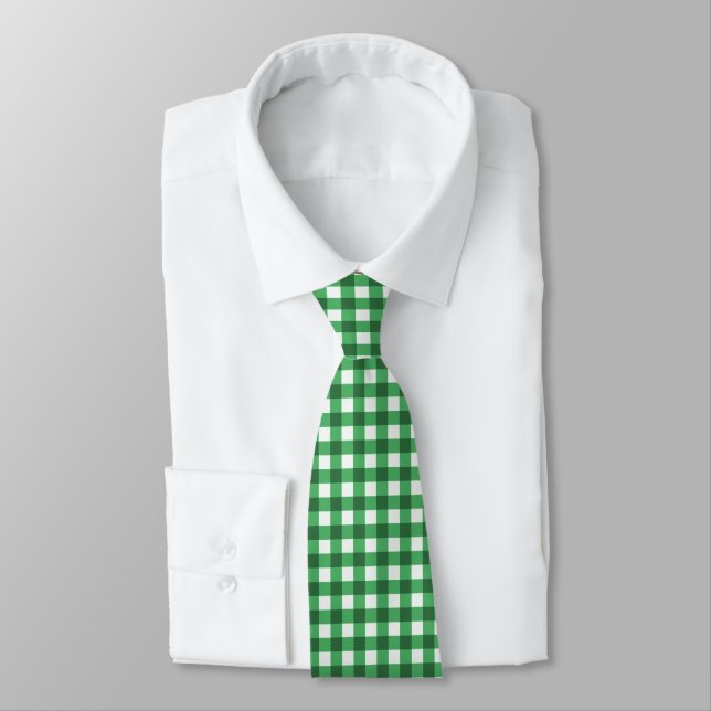Emerald Grönt Classic Gingham Check Mönster Slips (Bunden)