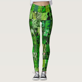 Emerald Grönt Collage Leggings