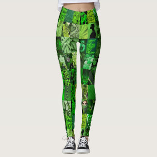 Emerald Grönt Collage Leggings